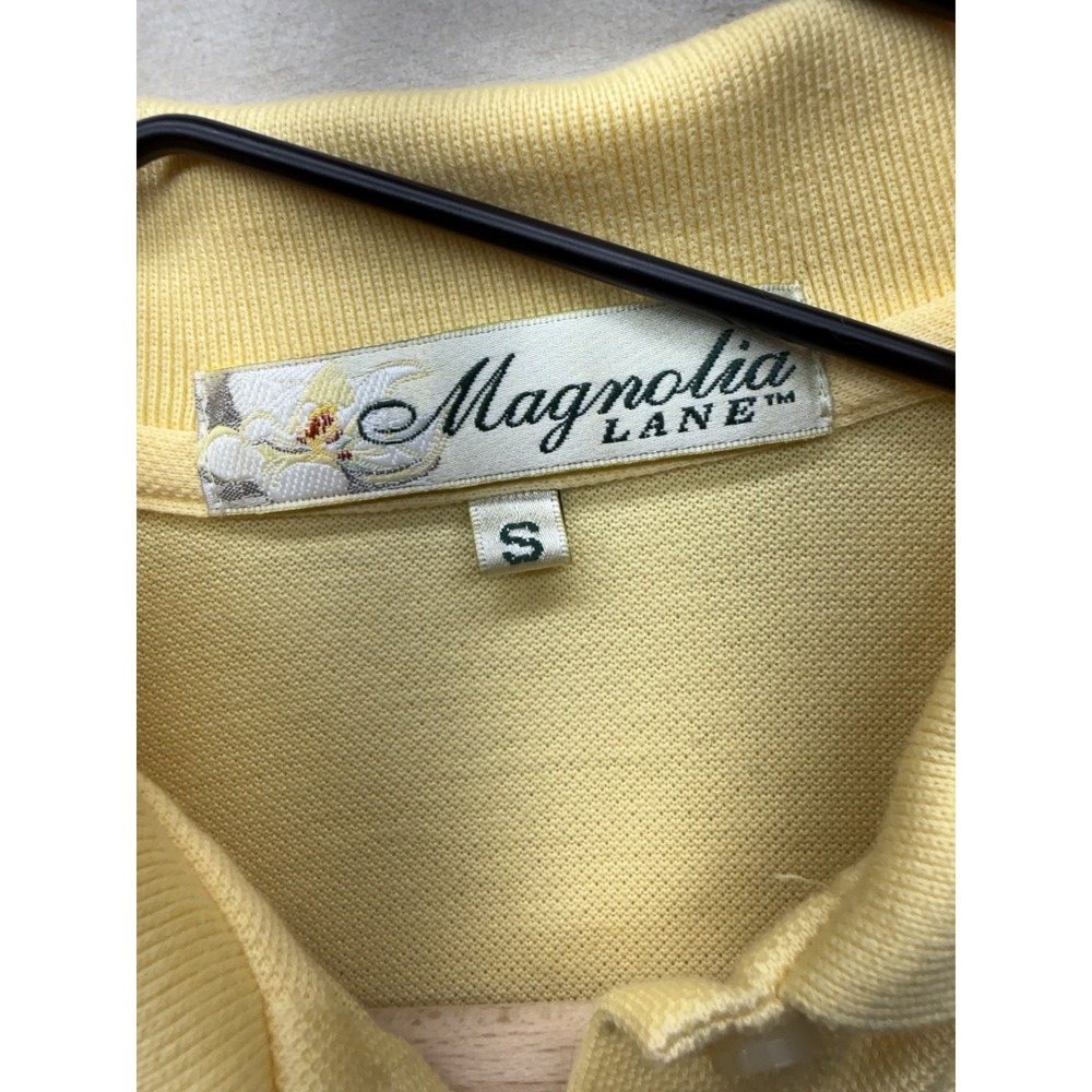 VTG Magnolia Lane Masters Sleeveless Golf Polo Shirt Womens S Yellow Pima Cotton - Picture 5 of 7